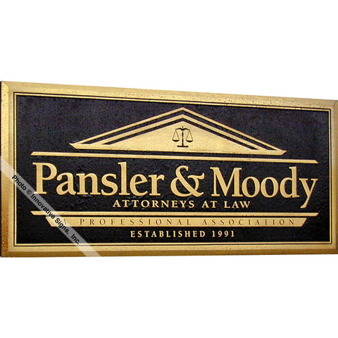 Pansler Style 23956 Cast Bronze Law Office Sign / Plaque