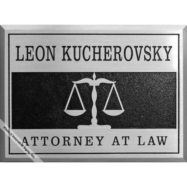 Kucherovsky Style 26617 Cast Aluminum Law Office Sign / Plaque