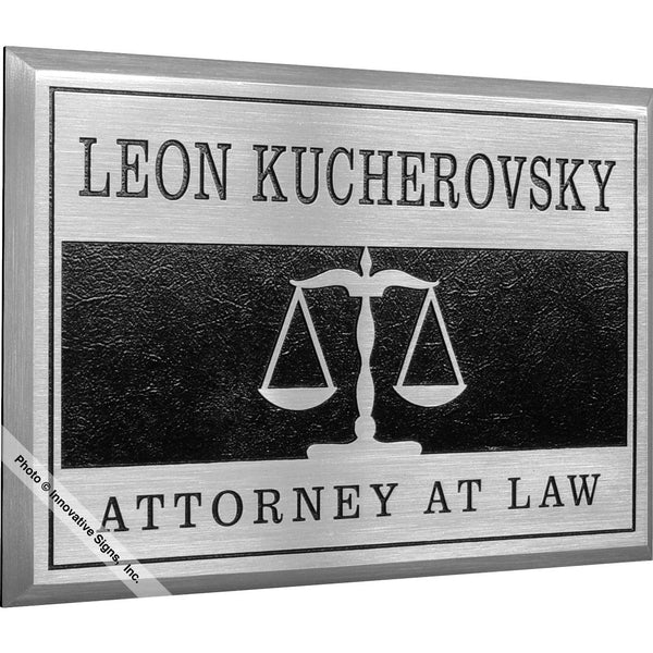 Kucherovsky Style 26617 Cast Aluminum Law Office Sign / Plaque